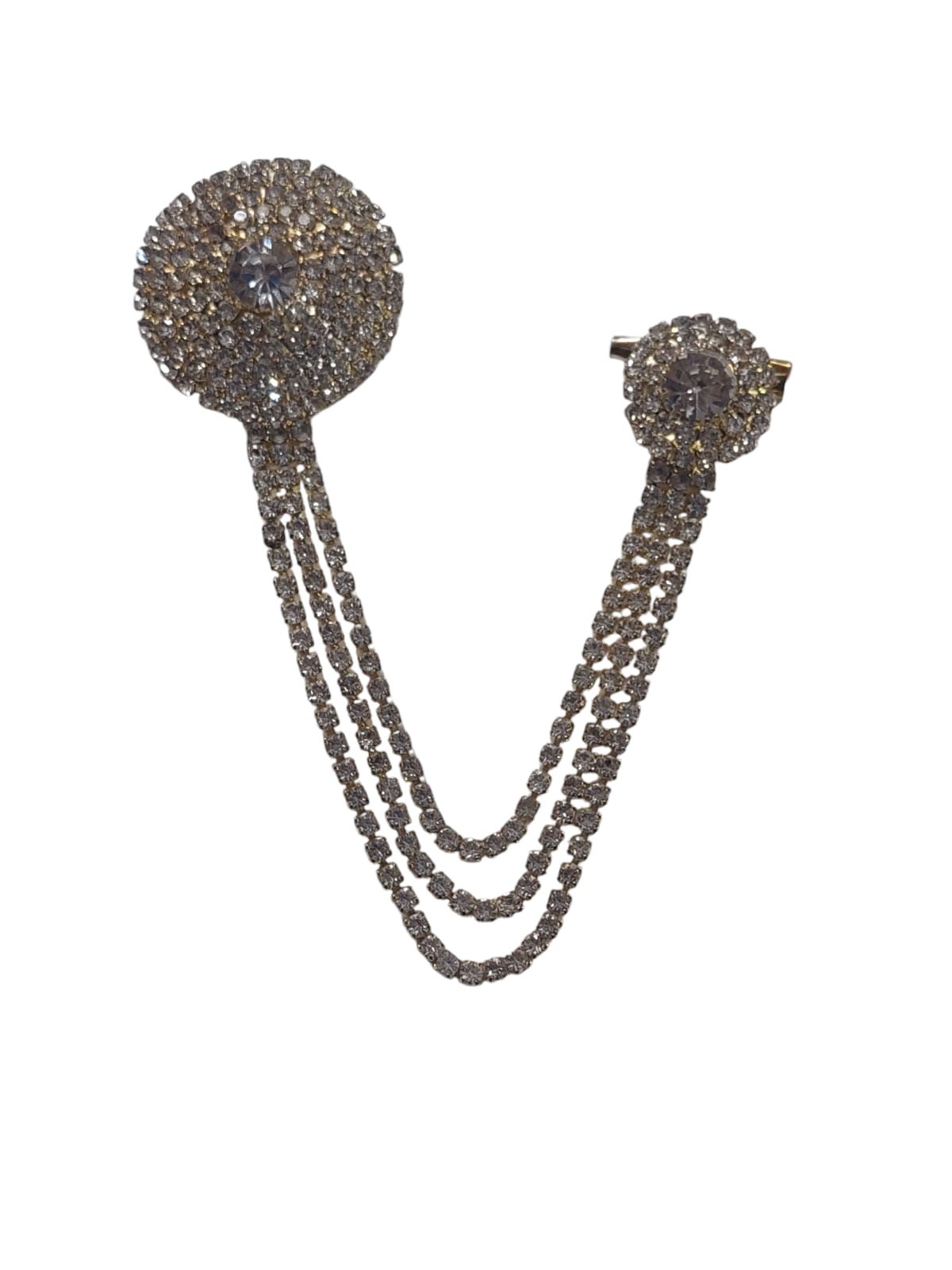 GOLDEN CRYSTAL CUT BROOCH